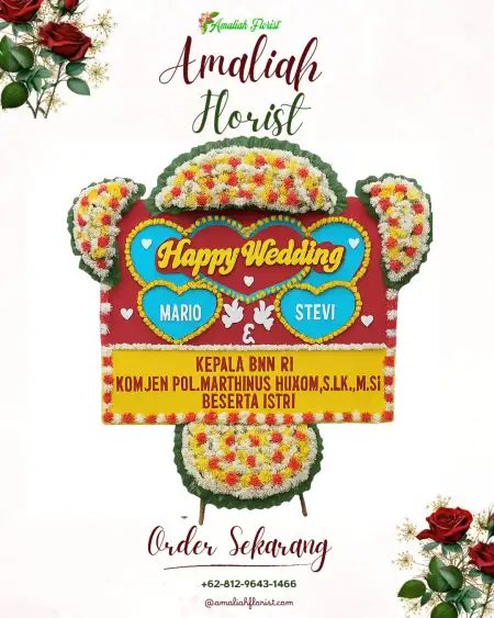 Papan Bunga Pernikahan Bacin